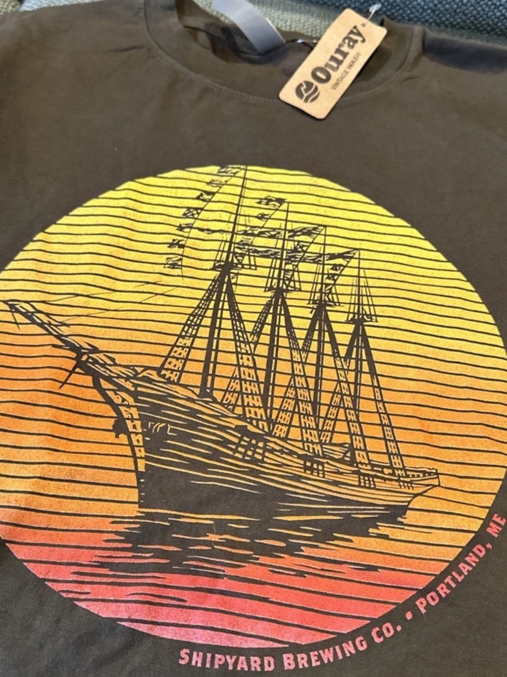 Shipyard Brewing Co. Sunset Ship Graphic Tee